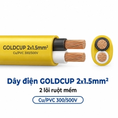 Dây Điện GOLDCUP 2 Lõi Ruột Mềm Dạng Ô Van 2×1,5mm² Cu/PVC/PVC 300/500V