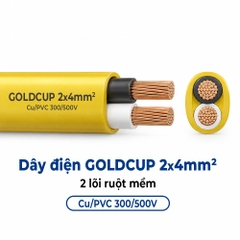 Dây Điện GOLDCUP 2 Lõi Ruột Mềm Dạng Ô Van 2×4mm² Cu/PVC/PVC 300/500V