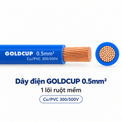 Dây Điện GOLDCUP 0.5mm² 1 Lõi Ruột Mềm Cu/PVC 300/500V
