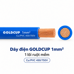 Dây Điện GOLDCUP 1mm² 1 Lõi Ruột Mềm Cu/PVC – Dây Đồng Bọc PVC 450/750V