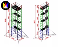 Giàn Giáo Truss Hợp Kim Nhôm Ngang 2400mm x 3000mm