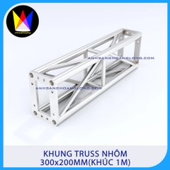 Khung Truss Nhôm 300x200mm Bích Hộp (Khúc 1M)