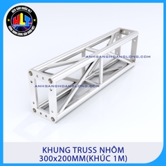 Khung Truss Nhôm 300x200mm Bích Hộp (Khúc 1M)