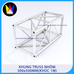 Khung Truss Nhôm 500x500mm Bích Hộp (Khúc 1M)