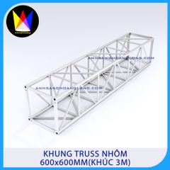 Khung Truss Nhôm 600x600mm Bích Hộp (Khúc 3M)