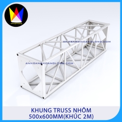 Khung Truss Nhôm 500x600mm Bích Hộp (Khúc 2M)