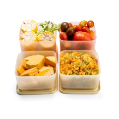 Bộ 4 Hộp Trữ Mát Tupperware Cubix Square 1L & 650ml