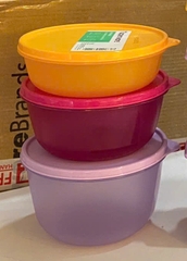 Bộ Hộp Tupperware Bowl Tròn  Hộp 1L + 1.5L + 2L - Tupperware Trung Chính Hãng