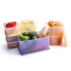 Bộ 7 Hộp Trữ Khô Và Mát Tupperware Cubix 650ml, 1L, 1.4L, 3.1L