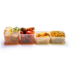 Bộ 4 Hộp Trữ Mát Tupperware Cubix Square 1L & 650ml