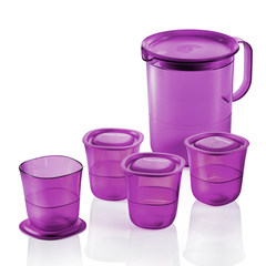 Tupmalay Set Khay Bình Nước Và 4 Cốc Màu Tím (01 Set)