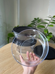 Tupmalay Hộp Tròn Màu Đen Clear Bowl 1.3L