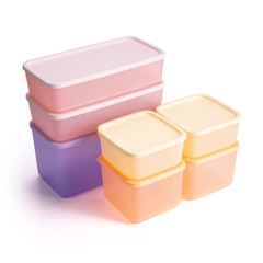 Bộ 7 Hộp Trữ Khô Và Mát Tupperware Cubix 650ml, 1L, 1.4L, 3.1L