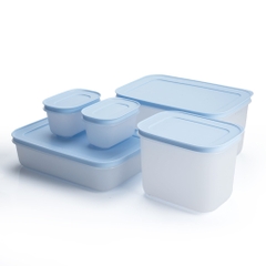 Bộ 5 Hộp Tupperware Trữ Đông Gen II  (2 hộp 170ml+1 hộp 1.1L+1 hộp 1L và 1 hộp 2.5L ) - New Tupperware