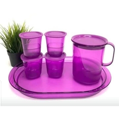 Tupmalay Set Khay Bình Nước Và 4 Cốc Màu Tím (01 Set)