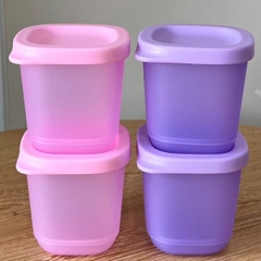 Hộp Tupperware Cubix mini Square 110ml - full màu hồng+tím - Tupperware Trung Chính Hãng