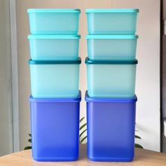 Bộ 8 Hộp  Tupperware Trữ Mát Fresh Block Squar  650ml + 1L + 1.8L  - New Tupperware Chính Hãng