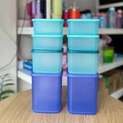 Bộ 8 Hộp  Tupperware Trữ Mát Fresh Block Squar  650ml + 1L + 1.8L  - New Tupperware Chính Hãng