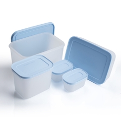 Bộ 5 Hộp Tupperware Trữ Đông Gen II  (2 hộp 170ml+1 hộp 1.1L+1 hộp 1L và 1 hộp 2.5L ) - New Tupperware