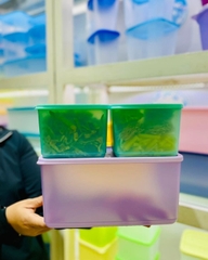 Bộ 3 Hộp Tupperware Trữ Mát Cubix Starter  3.1L & 1L - New Tupperware