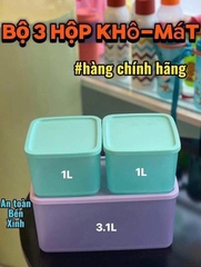 Bộ 3 Hộp Tupperware Trữ Mát Cubix Starter  3.1L & 1L - New Tupperware
