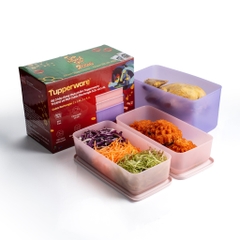 Hộp tupperware Trữ Mát Cubix Rectangle 1.4L - Màu Hồng - New Tupperware