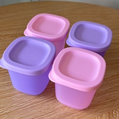 Hộp Tupperware Cubix mini Square 110ml - full màu hồng+tím - Tupperware Trung Chính Hãng