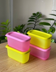 Trọn Bộ 4 Hộp Đựng Thực Phẩm Tupperware Trữ Khô Và Mát Cubix Mini Rectangle 250ml - New Tupperware
