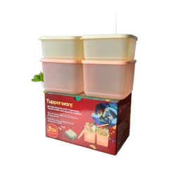 Bộ 4 Hộp Trữ Mát Tupperware Cubix Square 1L & 650ml