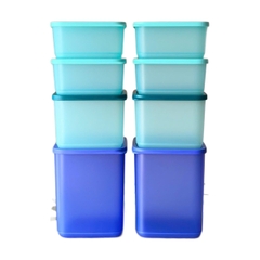 Bộ 8 Hộp Trữ Mát Tupperware Fresh Block Square 650ml, 1L, 1.8L