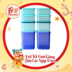 Bộ 8 Hộp Trữ Mát Tupperware Fresh Block Square 650ml, 1L, 1.8L