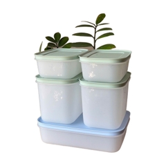 Bộ 5 Hộp Trữ Đông Tupperware Gen II 450ml, 1.1L, 1L Đông Dẻo Cao Cấp