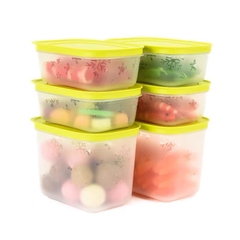 Tuptrung - Set 6 hộp đông thân trong bông tuyết (4 hộp 450ml+2 hộp 1.1L) - nắp cốm