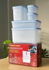 Bộ 5 Hộp Tupperware Trữ Đông Gen II  (2 hộp 170ml+1 hộp 1.1L+1 hộp 1L và 1 hộp 2.5L ) - New Tupperware