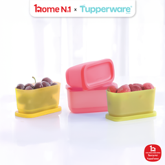 Trọn Bộ 4 Hộp Đựng Thực Phẩm Tupperware Trữ Khô Và Mát Cubix Mini Rectangle 250ml - New Tupperware