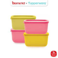 Trọn Bộ 4 Hộp Đựng Thực Phẩm Tupperware Trữ Khô Và Mát Cubix Mini Rectangle 250ml - New Tupperware