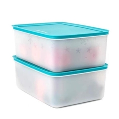 Tuptrung - Hộp Tupperware Đông Dẻo Xanh Dương Thân Bông Tuyết 5,7L / 2.25L