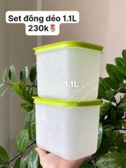 Hộp Tupperware Đông dẻo 1.1 lít - nắp xanh mới
