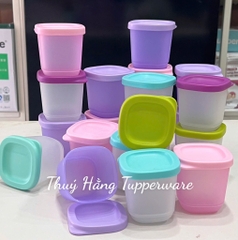 Hộp Tupperware Cubix mini Square 110ml - full màu hồng+tím - Tupperware Trung Chính Hãng