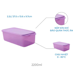 Combo Trọn Bộ Hộp Tupperware Bảo Quản Thực Phẩm Ngăn Mát Freshia Màu tím (5 Hộp)