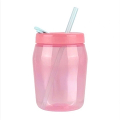 Hộp Jar 550ml có ống hút -màu mới