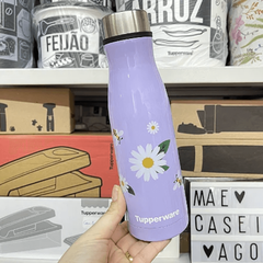 Tuptrung - Bình giữ nhiệt tím có hoa 410ml