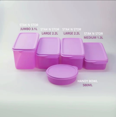 Combo Bộ Hộp Tupperware Trữ Đông Freezermate Colorful Set 8 Hộp Và Bộ Hộp Trữ Mát Freshia Collection Purple 5 hộp