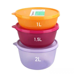 Combo Tuptrung - Hộp Bowl tròn tươi mát Tupperware gồm hộp 1L + 1.5L + 2L - Hộp 2L tím