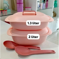 Thố Đựng Cơm Tupperware Gourmet Set Server Bekas Hidang Lauk Dengan Penutup Food Container with Lid - Kèm Vá Nhựa Mềm Đục - Tupperware Malaysia Chính Hãng