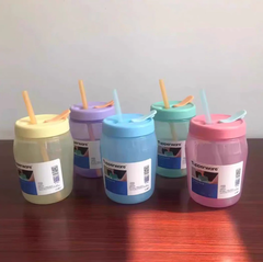 Hộp Jar 550ml có ống hút -màu mới