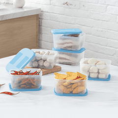 Combo Tuptrung Set 6 Hộp Đông Basic 650ml Nắp Xanh (6 Hộp)
