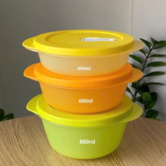 Bộ 3 Hộp Quay Lò Vi Vóng Có Nút Thở 390ml+600ml+800ml - Tupperware Malaysia Chất Lượng