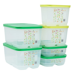Combo Trọn Bộ Hộp Trữ Mát Tupperware Có Nút Hô Hấp VENTSMART 6 – Nhãn APAC