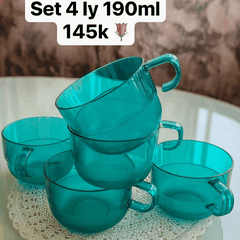 Set 4 Ly 190ml Tupperware - Xanh Lá